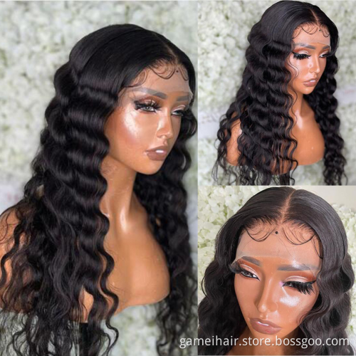 Cheap Wholesale 100% Natural HD Full Lace Human Hair Wig Raw Unprocessed Brazilian human hair Glueless 13x4 13x6 Lace Front Wig